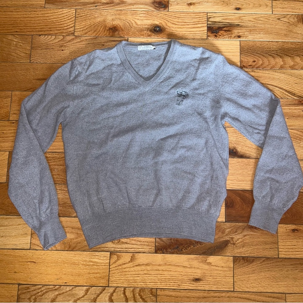 Versace Gray V-Neck Sweater